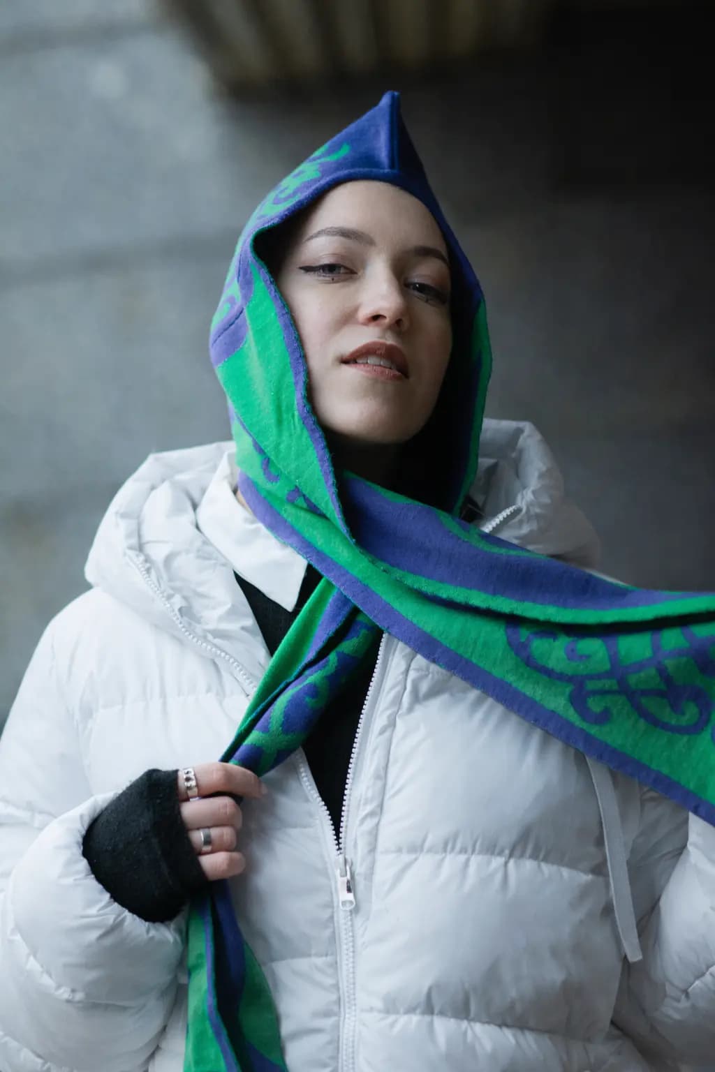 Шапка Радоль Шапки Тудей, главное фото модели в зелено-темно-синей гамме